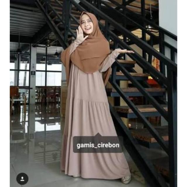 Gamis Jersey premium ECER GROSIR (hitam)