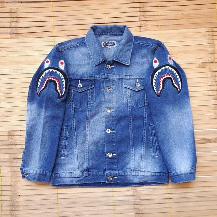 Harga Diskon!! JAKET JEANS A BATHING APE BAPE SHARK BLUE WASH - ready stock