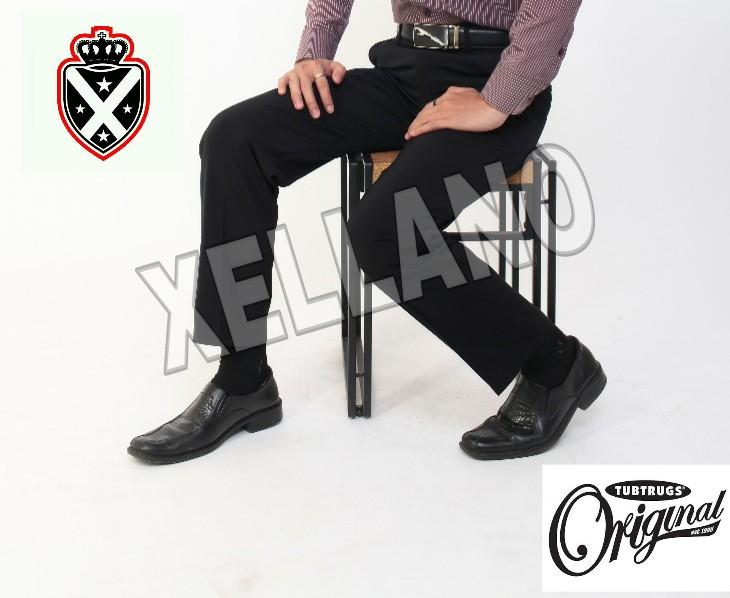 Xellano - Celana Formal Panjang Pria Regular fit Albert Hitam - Celana Bahan Kerja Kantor Teflon 28-36 -Celana Panjang Pria Regular