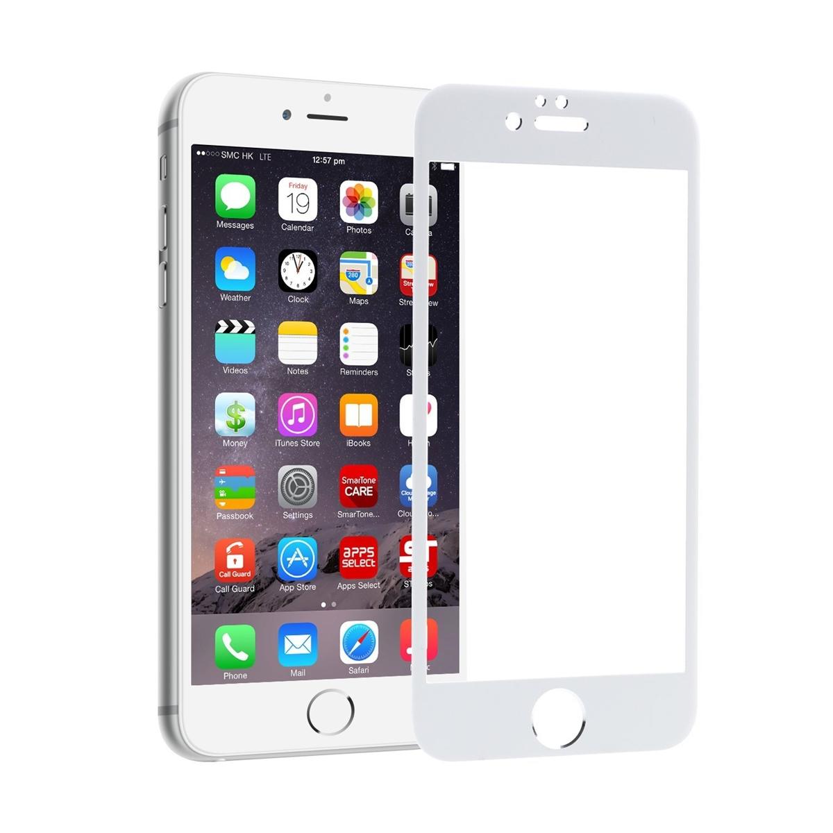 Full Cover Tempered Glass Warna Screen Protector for iPhone 6 Plus / Iphone6 Plus / iPhone 6S Plus Anti Gores Kaca / Screen Guard / Screen protection - Putih