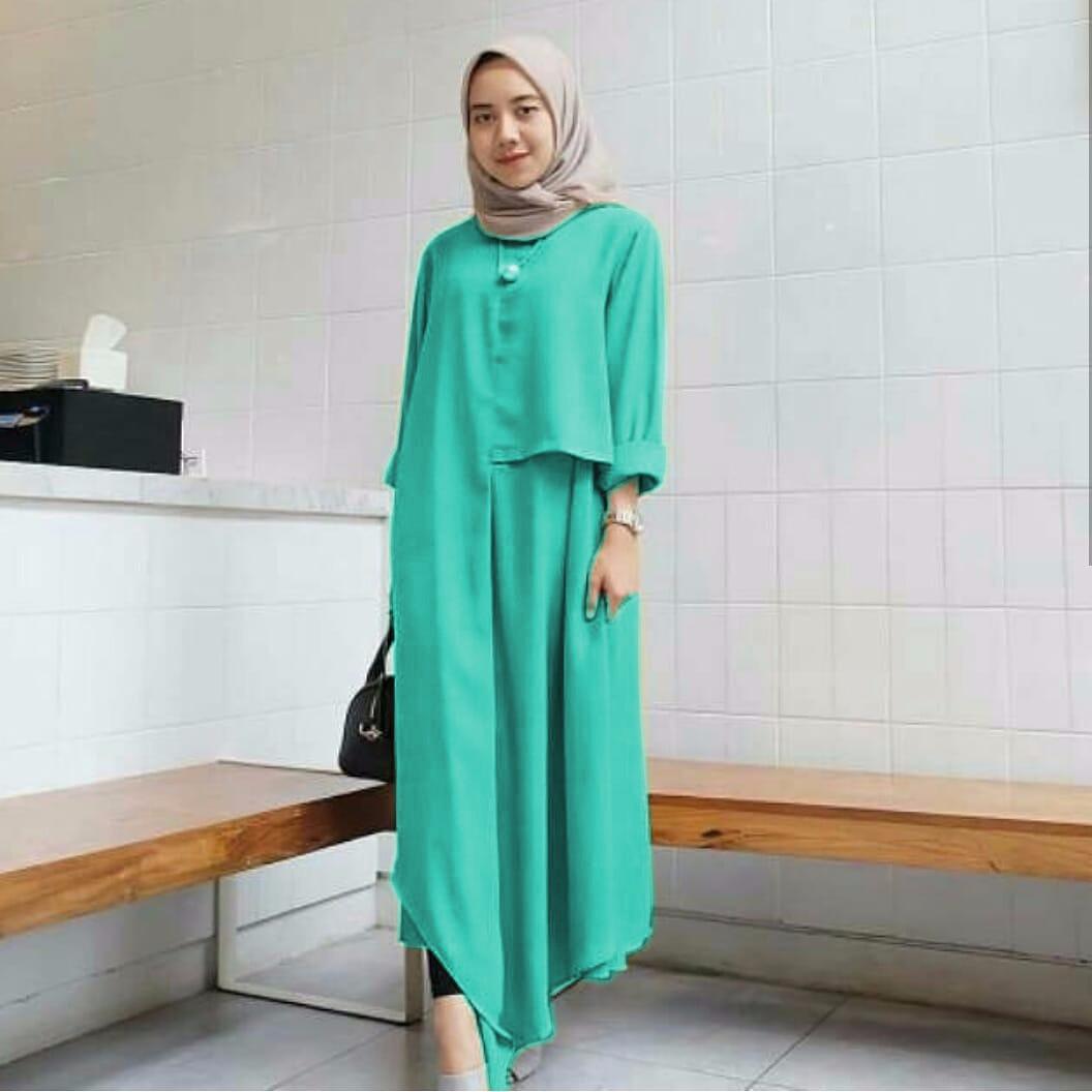 DoubleC Fashion Tunik Inul Casual / Dress Muslimah / Atasan Muslimah / Blouse Muslimah / Fashion Muslim / Kebaya Modern / Baju Muslim