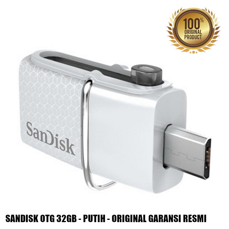 SanDisk Flashdisk OTG Ultra Dual USB Drive 3.0 32GB speed upto 150MBps ORIGINAL GARANSI RESMI 5 TAHUN - PUTIH