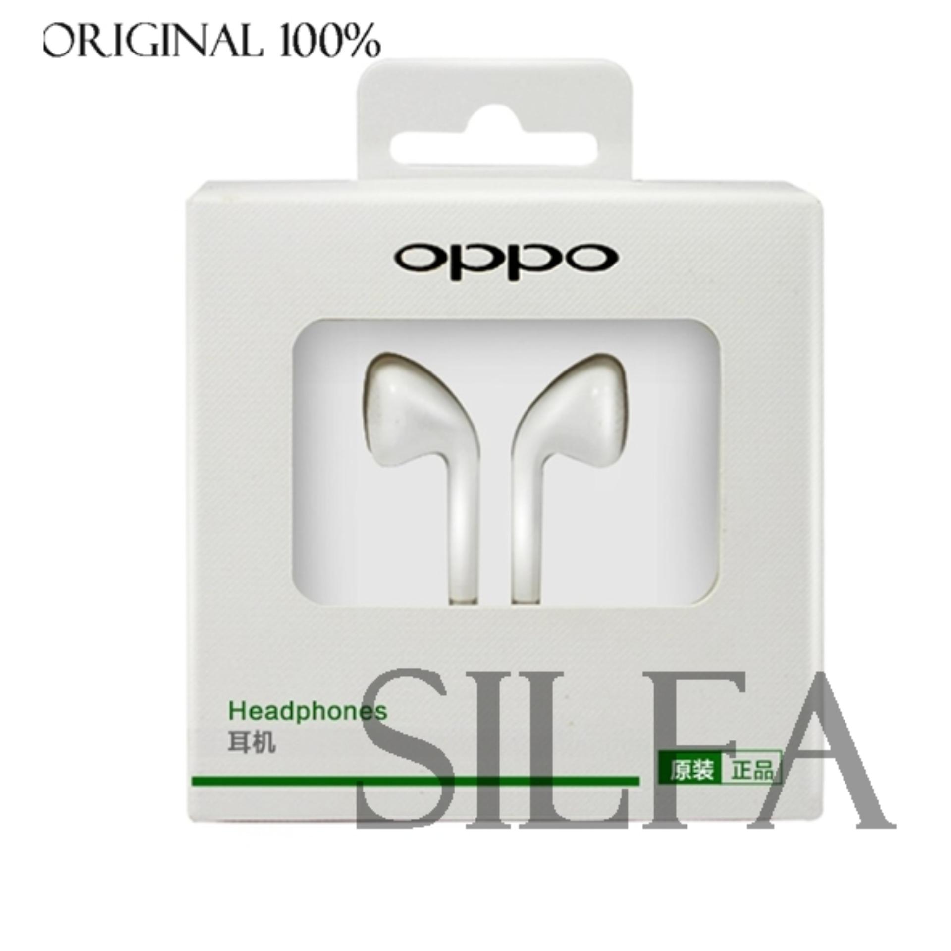 Oppo Handsfree Headset Earphone F1 For Oppo F1 Original / F1 Plus , Stereo Super Bass Original - Putih/White