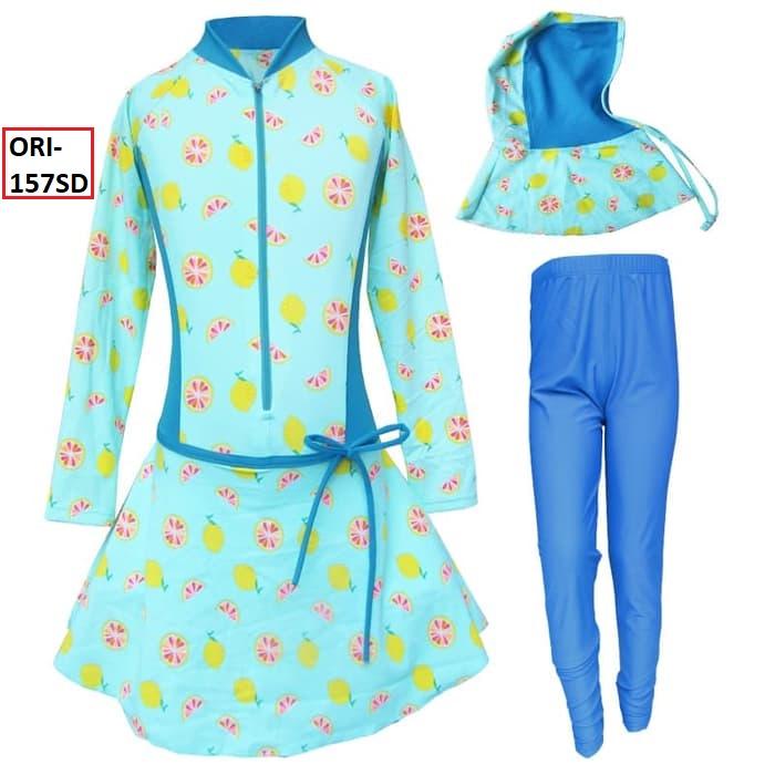 Baju Renang Anak Muslim Motif Lemon Syantik Banget SEGER - 157SD