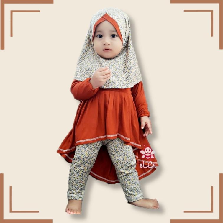 eLBi - Baju Muslim Anak Perempuan / Baju Muslim Balita Perempuan / Gamis Anak Perempuan / Farah Series