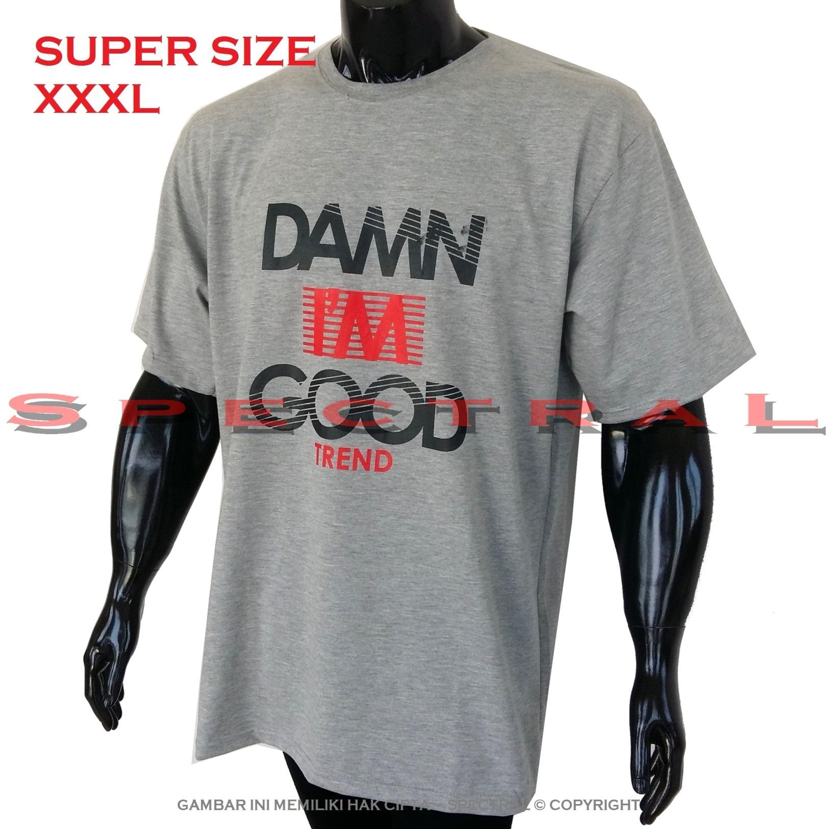 Spectral – 3XL SUPER BIG SIZE XXXL 100% Cotton Combed Kaos Distro Jumbo BIGSIZE T-Shirt Fashion Ukuran Besar Polos Celana Atasan Pria Wanita Katun Bapak Orang Tua Gemuk Gendut Simple Sport Casual Halus Baju Cowo Cewe Pakaian Super Size 3L DAMN ABUMUDA