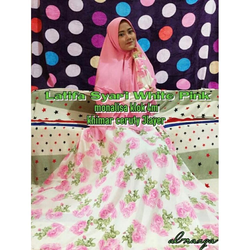 Elia- baju gamis bunga bunga bagus menarik bisa buat ngaji
