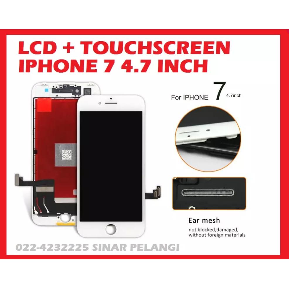 LAYAR LCD FULLSET LAYAR SENTUH TOUCH TOUCHSCREEN IPHONE 7 4.7 INCH WHITE 907234