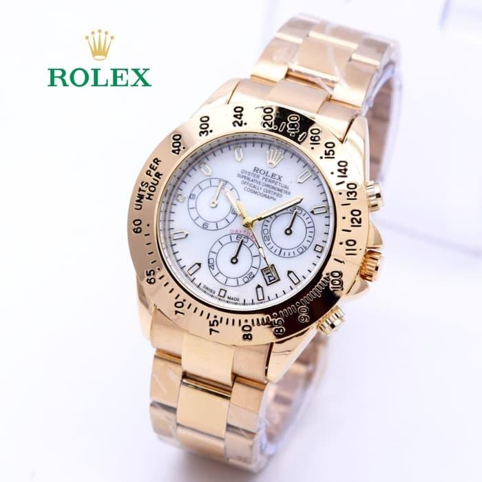 Jam Tangan Wanita / Cewek Rolex Ladies Daytona Rantai Gold White