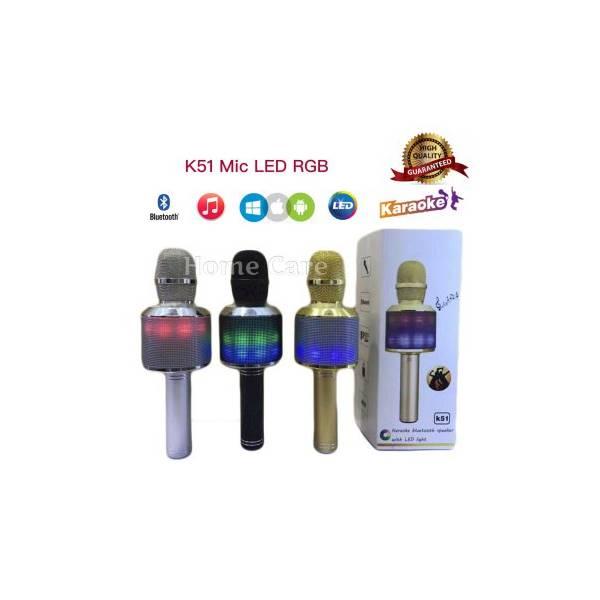 Termurah K51 Mic Wireless Bluetooth Karaoke LED RGB Microphone Speaker KTV Efek USB Player Q7 / Q9