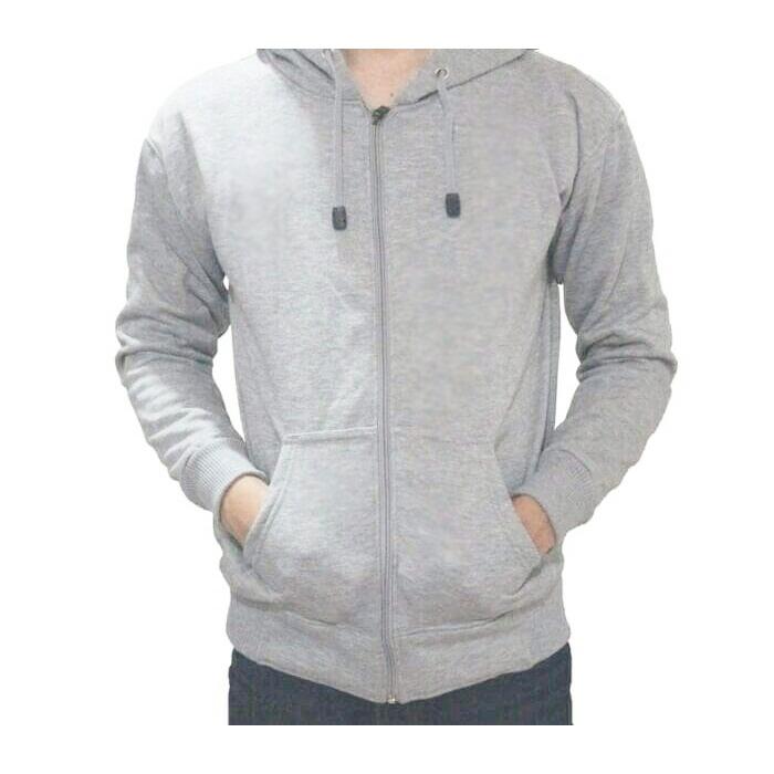 Jaket Sweater Hoodie Pria dan Wanita Zipper Polos Cotton Fleece Murah