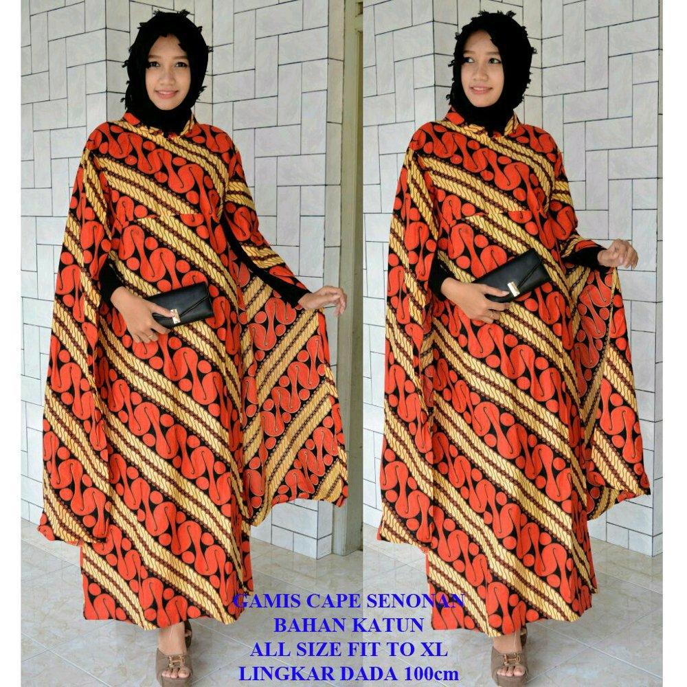 Gamis cape seno - gamis - gamis batik - gamis syari - batik - batik wanita - dress - dress batik di lapak Batik Gaul Pekalongan nur_janah2611