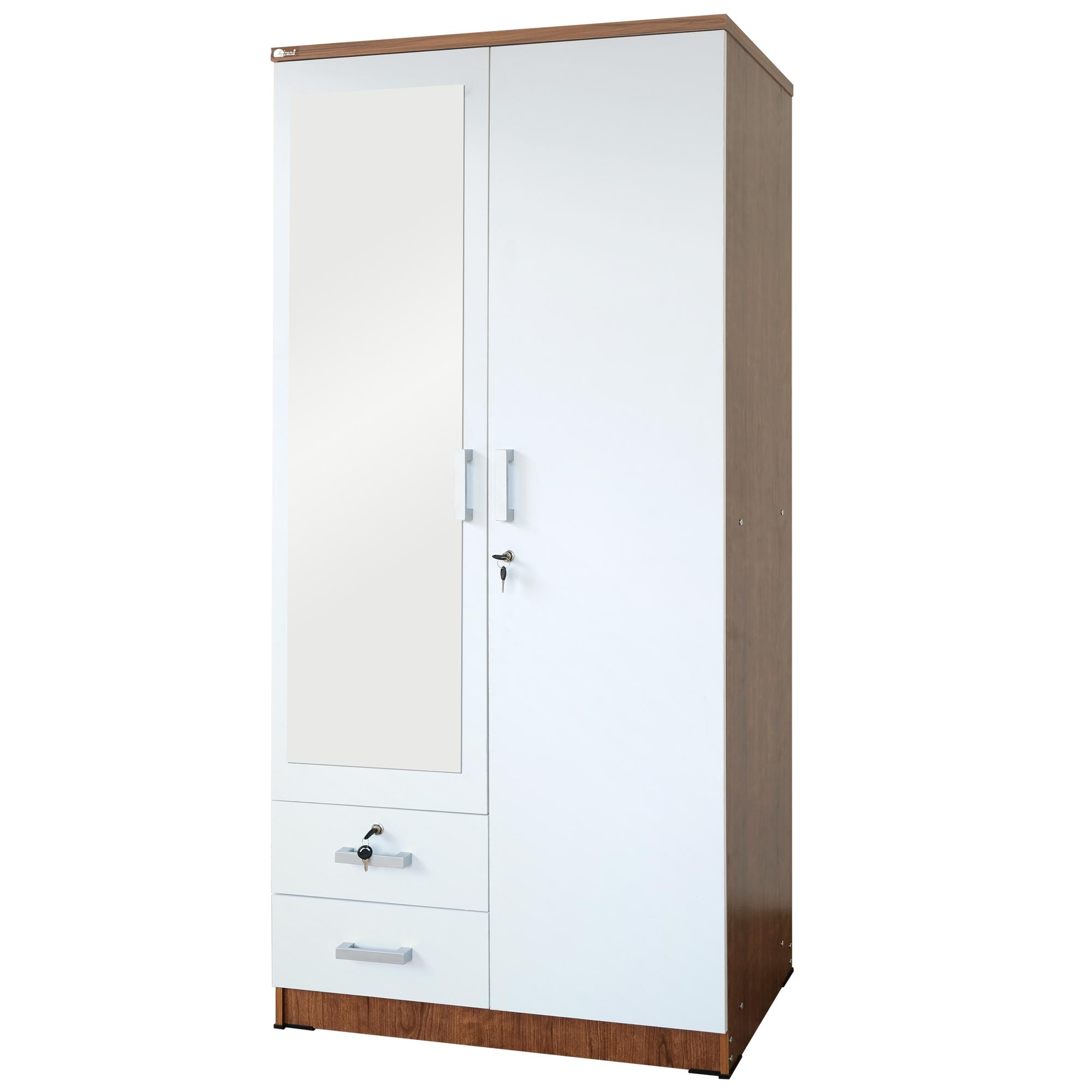 Kirana Lemari Pakaian 2 Pintu Arizona - White Brown
