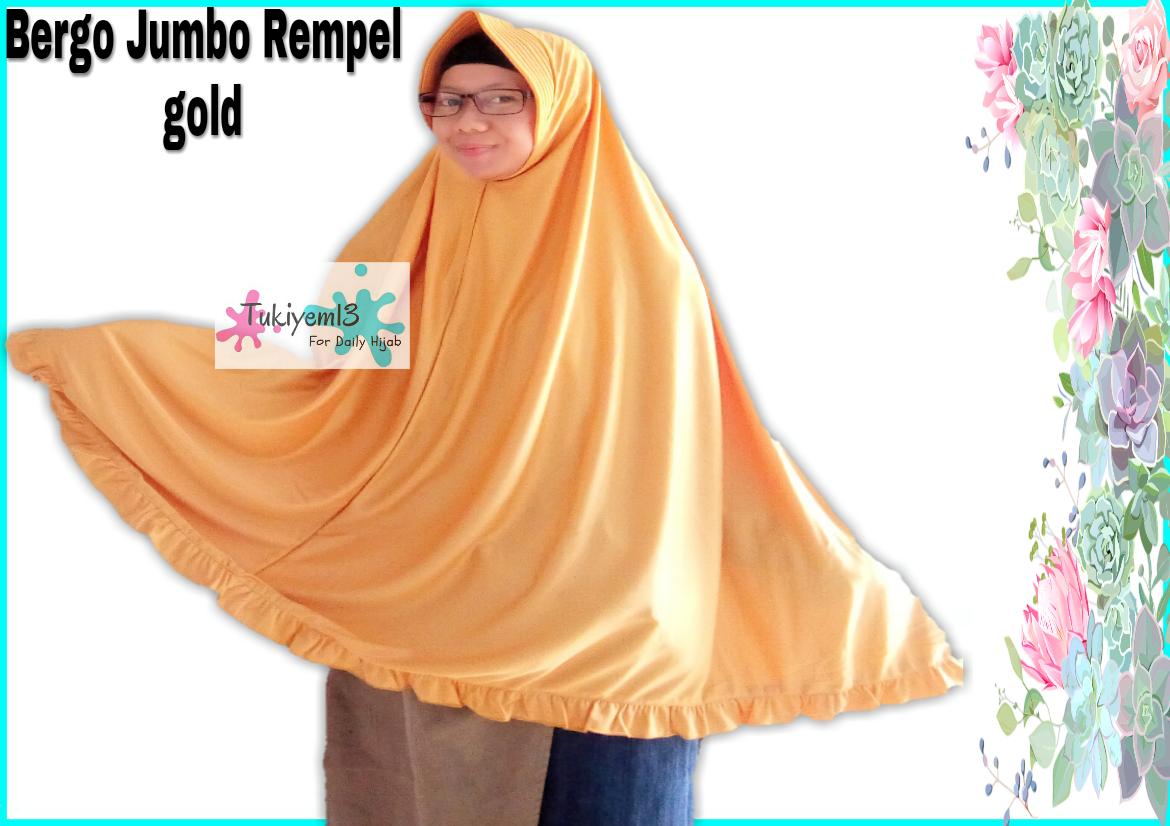 Promo Jilbab Kerudung Hijab Khimar Syar'i Bergo Jumbo Besar Syari Rempel - tukiyem13