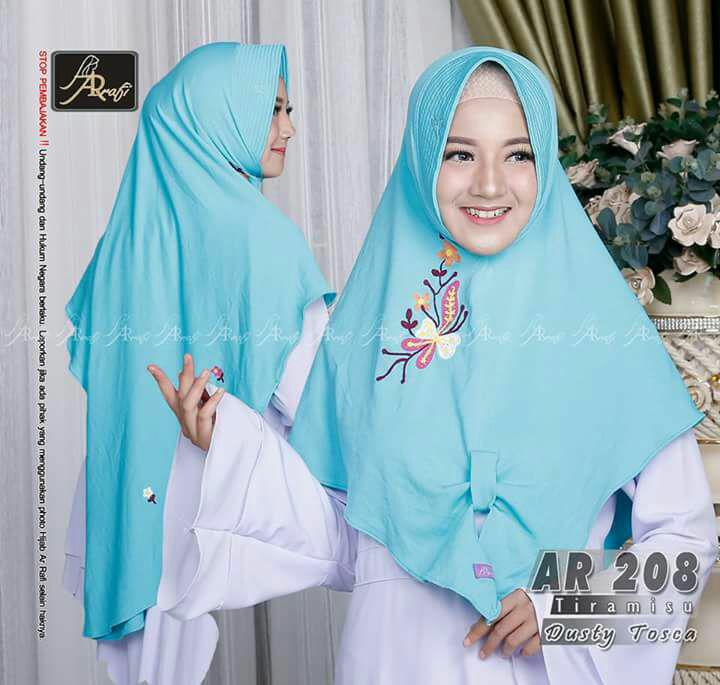 jilbab instan Rayya by Arrafi (warna Dusty Toska) - AR 208 - hijab kerudung khimar bergo scarf baju muslim blouse dress kemeja pakaian fashion gamis wanita