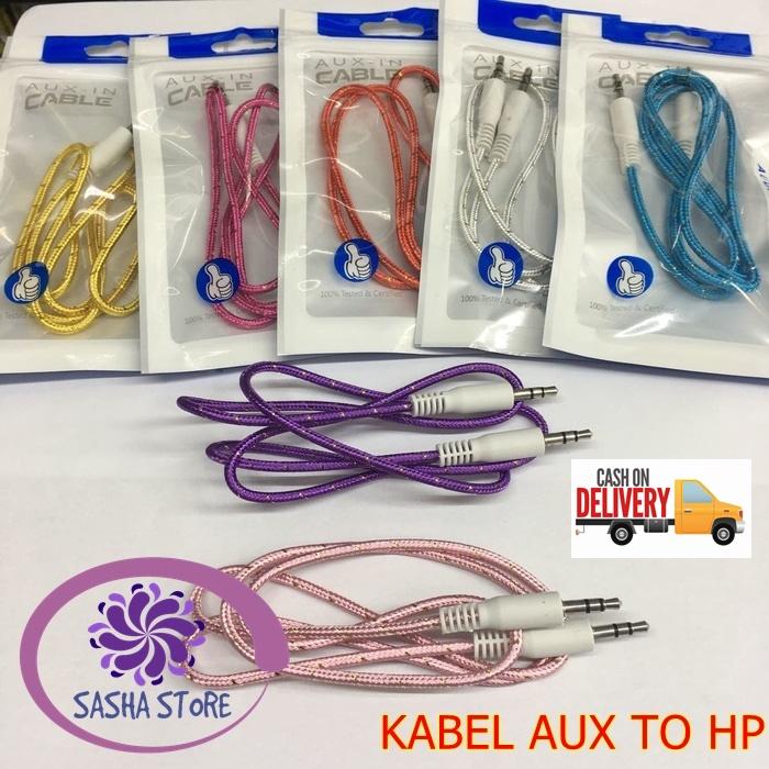 SS Kabel Aux Audio Cable 3.5mm Male to Male / Colokan Kabel Aux to HP / Colokan Kabel HP ke Speaker