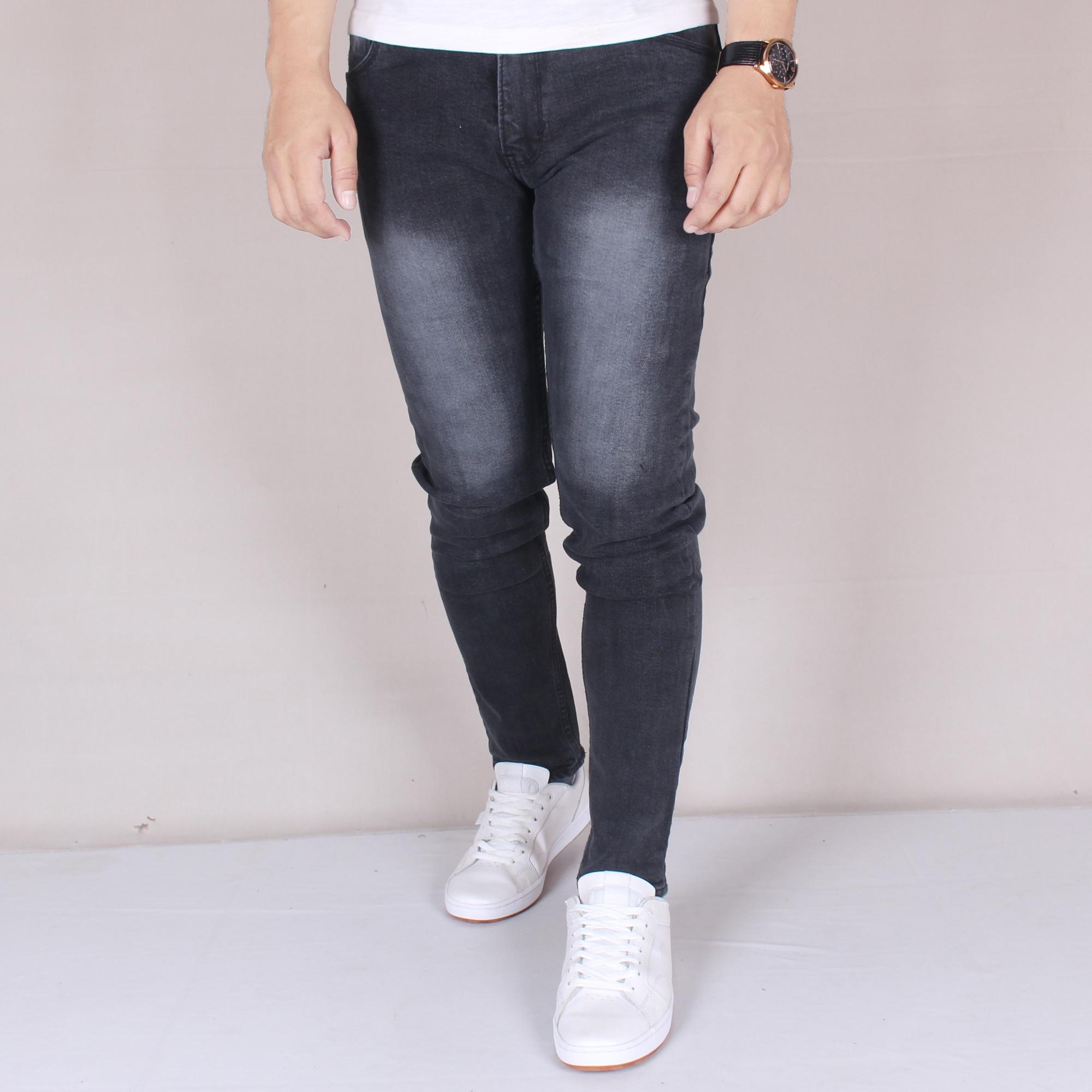 Zoeystore1 6009 Celena Jeans Panjang Pria Celana Jeans Skinny Cowok Skinny Jeans Dark Gray Washing Celana Jeans Slimfit Denim 