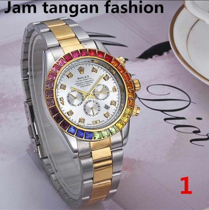Jam Tangan R0IEX Datejust Daytona Tanggal Aktif Stainless Steell