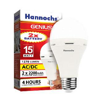Hannochs - Lampu Emergency LED AC/DC GENIUS - 15 watt - cahaya Putih