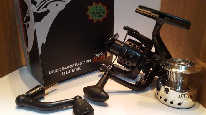 ORIGINAL!!! REEL DAIDO BLACK BASS 10 BEARING BFF-6000 GRATIS SPOOL DAN HANDLE - xQAF3f