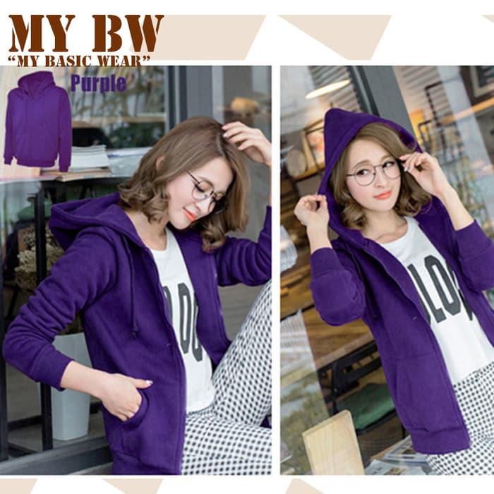 DISKON Jacket Hoodie UNISEX with Zipper** PURPLE