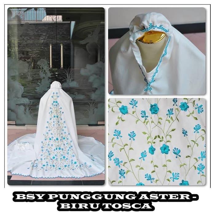Pusat Mukena Indonesia Tasikmalaya Mukena mewah / Mukena dewasa / Mukena bali / Mukenah / Mukena katun jepang / Mukenah Wanita / Mukena Putih / Mukenah Murah / Mukenah Jumbo / Mukenah Remaja / Mukenah Dewasa BSY Punggung Aster Biru Tosca