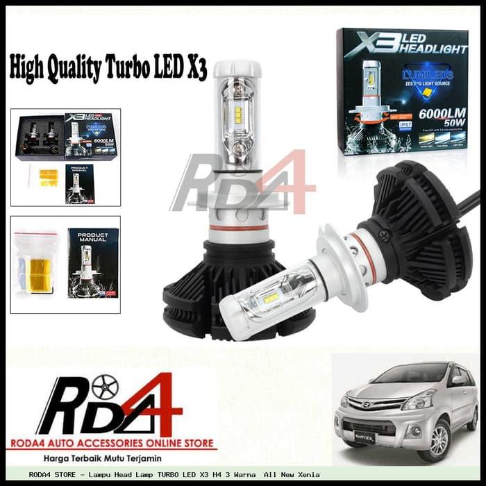 Lampu Head Lamp TURBO LED X3 H4 3 Warna All New Xenia