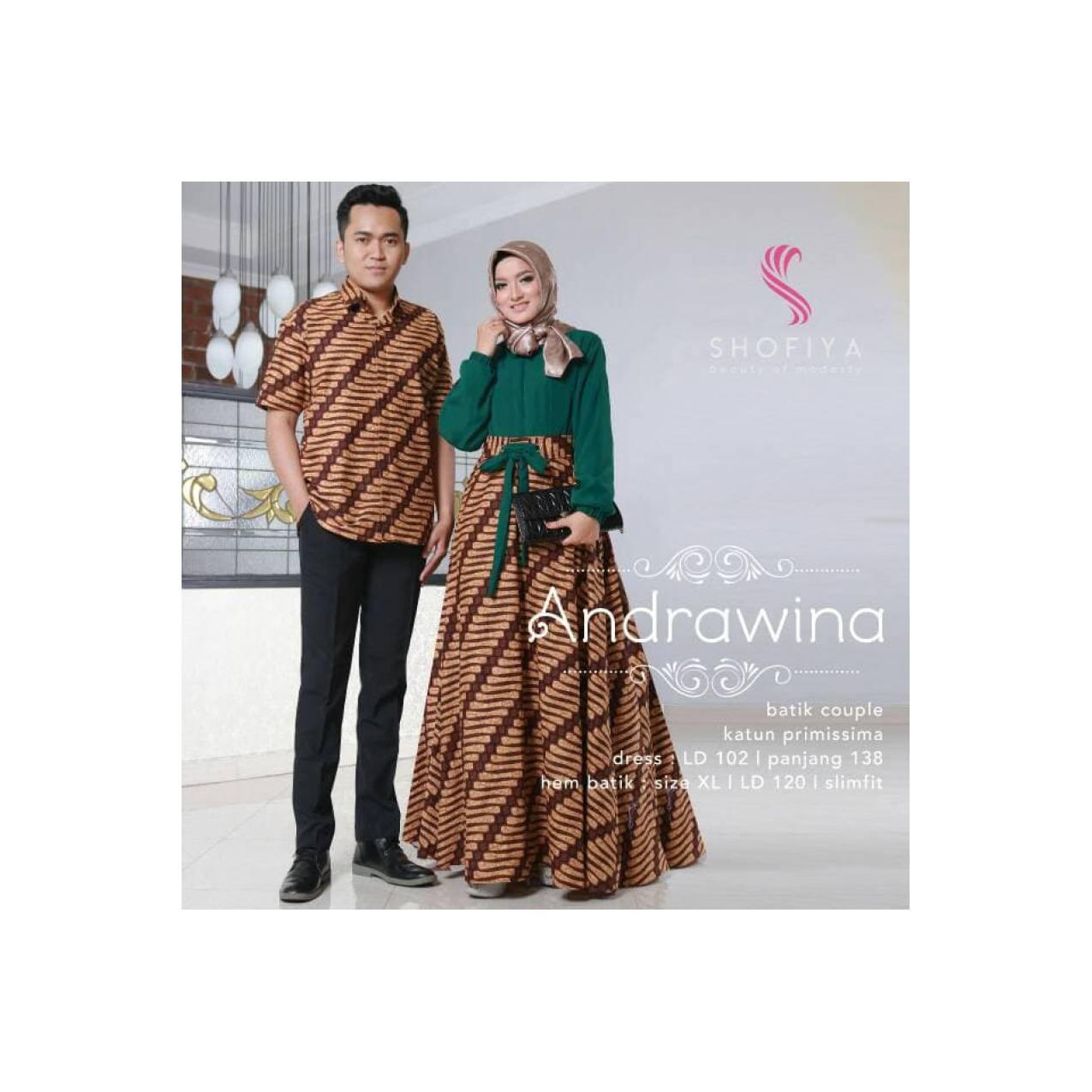 Gamis cauple andrawina dress batik by ori shofiya Diskon