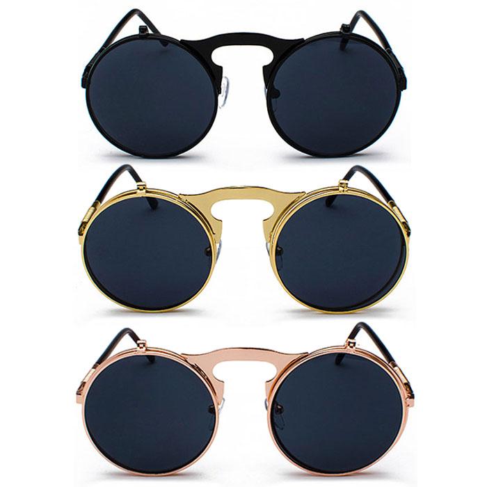 Santorini Kacamata Pria Wanita Fashion Vintage Flip Sunglasses Metal Frame Men Women Eyewear Glasses Sunglasses