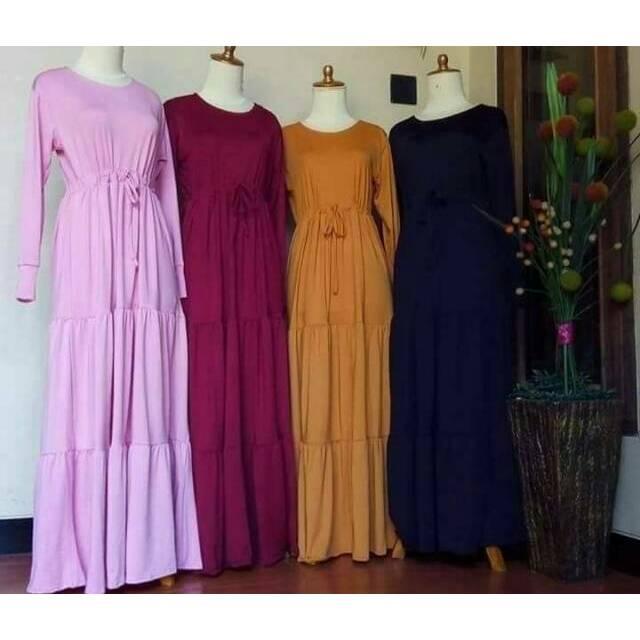 Promo Grosir Gamis Canda Ceruti / gamis serut murah / Fashion wanita (NAVY)