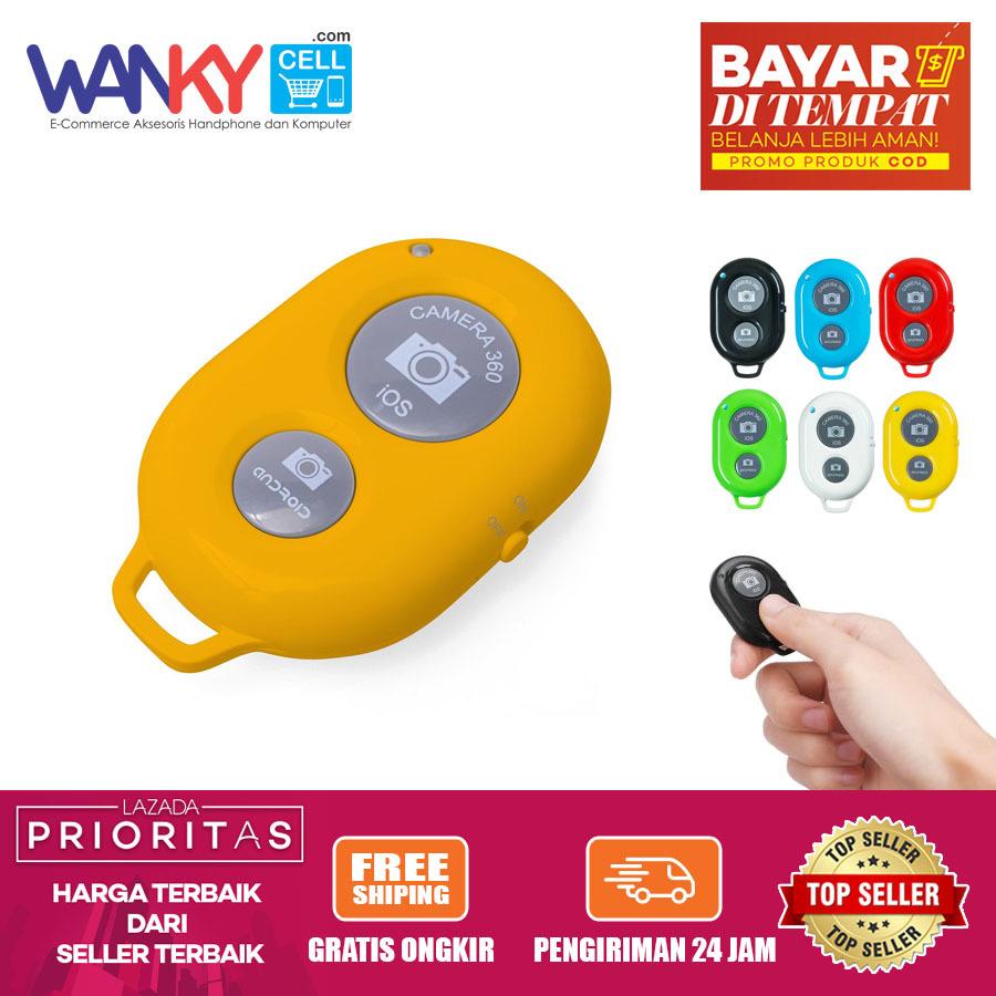Tomsis Bluetooth Camera Shutter Remote Controller Tongsis Monopod & Tripod for Android and iPhone - Kuning