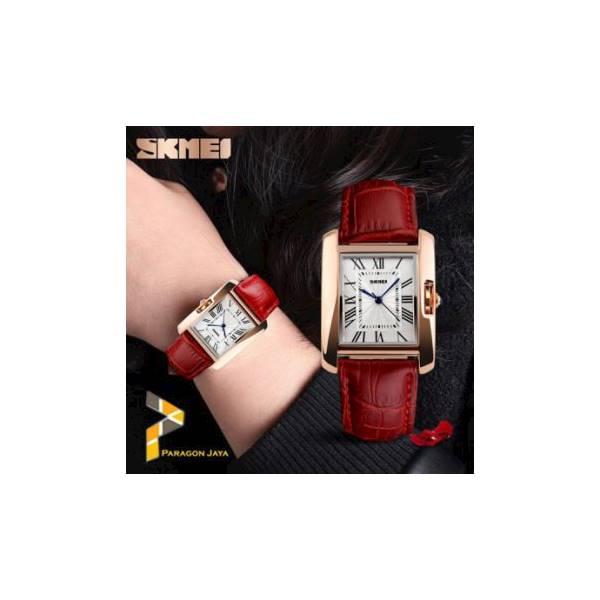 Termurah Jam Tangan Wanita Cewek SKMEI 1085 CASIO Original Murah Kulit Merah hadiah ulang tahun