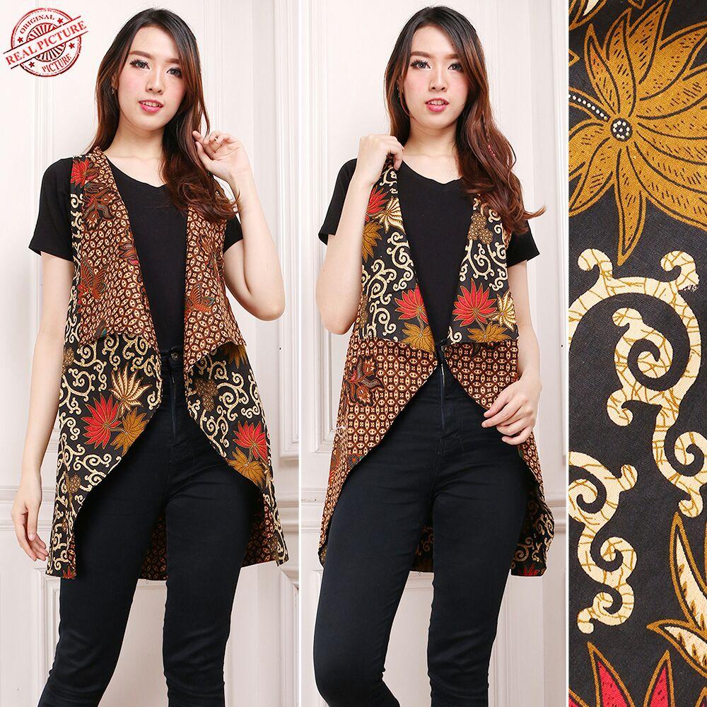 Cj collection Atasan blouse blazer bolero batik bolak balik wanita jumbo shirt Sita fit to XXL