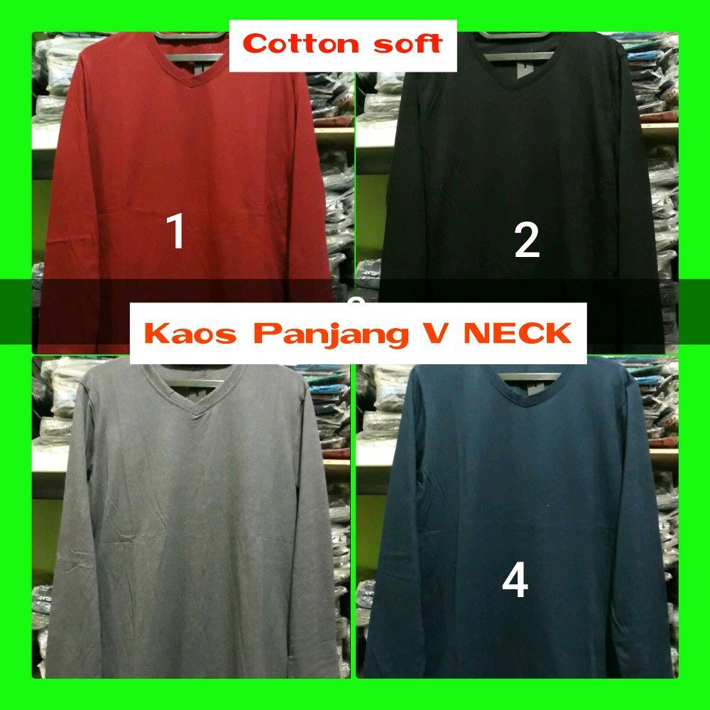 Kaos polos Panjang V neck di lapak Fashion depok bahrudin_tanjung