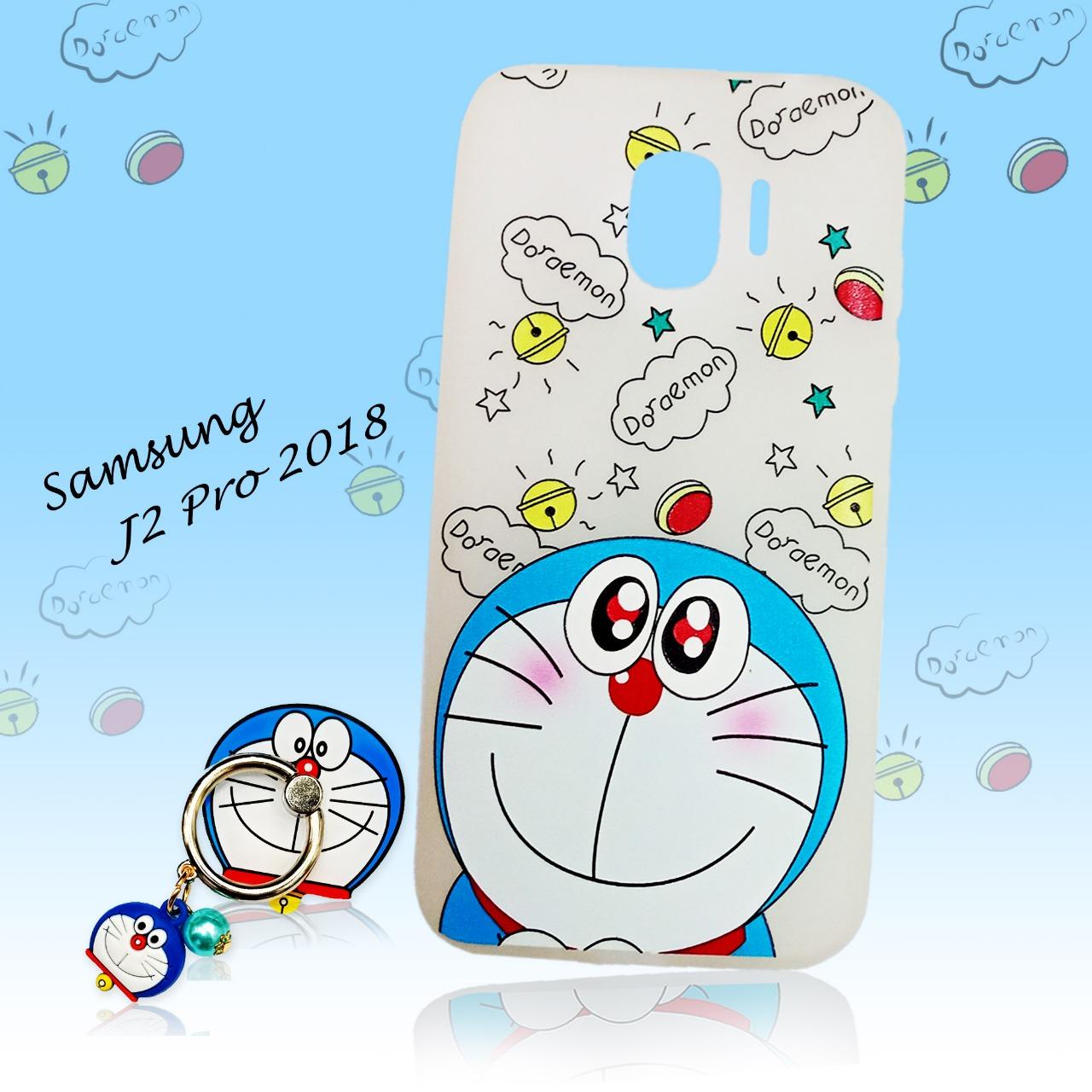 Softcase Plus Ring Doraemon Phone Case New Samsung Galaxy J2 Pro 2018