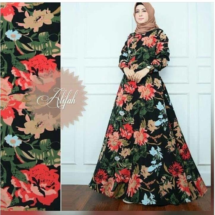 R2G Store - syar'i monalisa / busana muslim wanita - Hijau motif