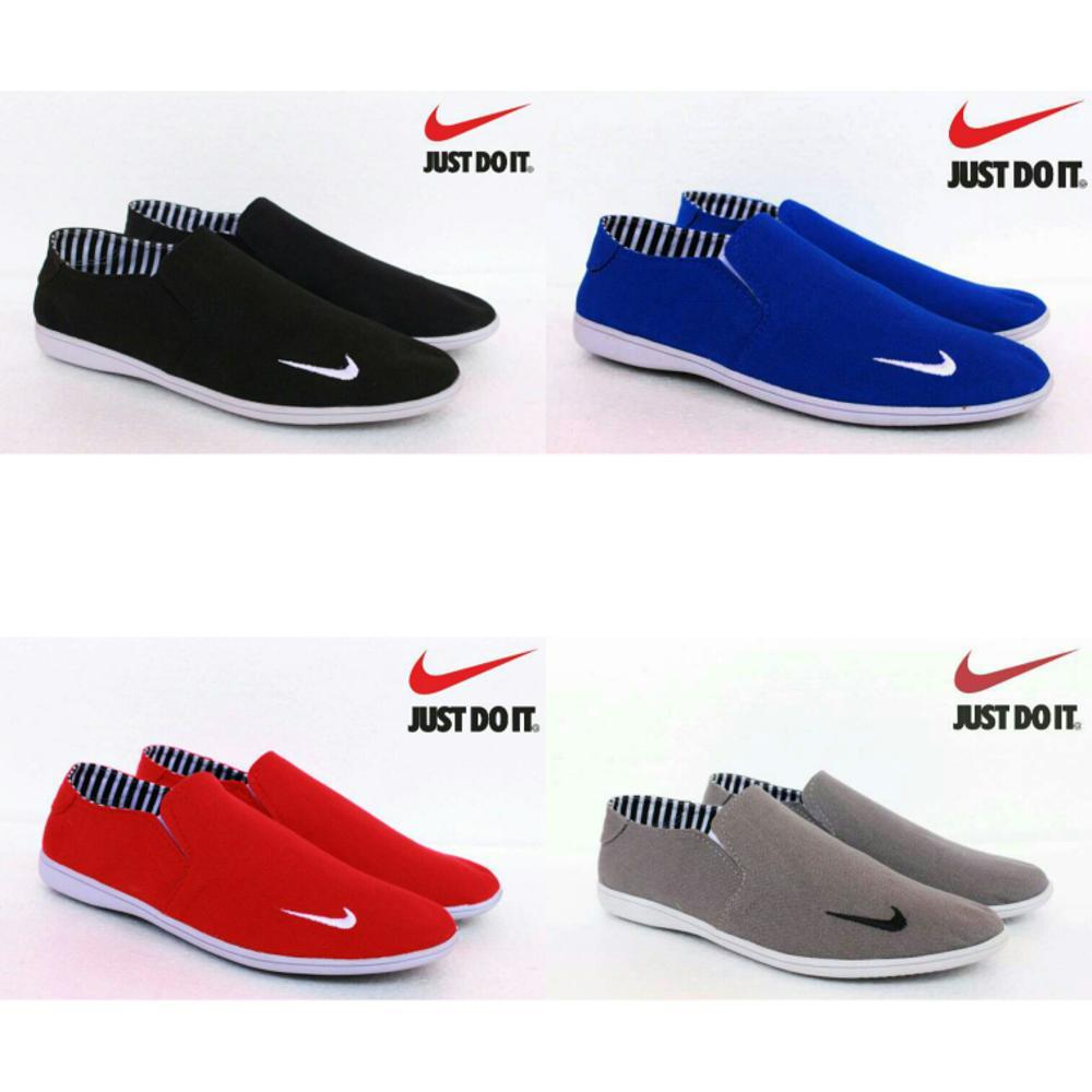 Promo SEPATU NIKE SLOP SLIP ON CASUAL SANTAI PRIA WARNA HITAM BIRU MERAH ABU Fashion