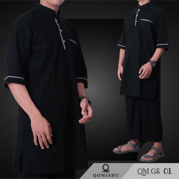 Stelan Gamis Pria  Baju Muslim Pria  Gamis Laki-Laki  Baju Koko  QMGS 01