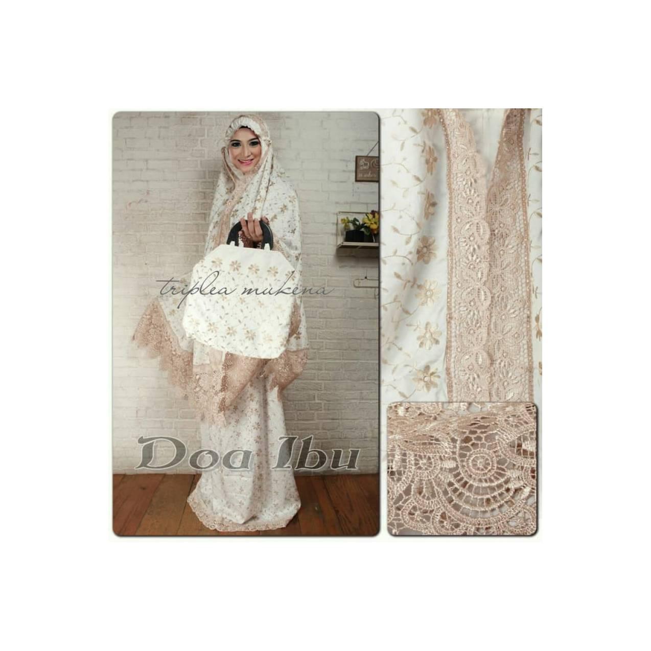 MUKENA SYARINI Mukena sutra Paris Prada swarovsky full Bordir - renda