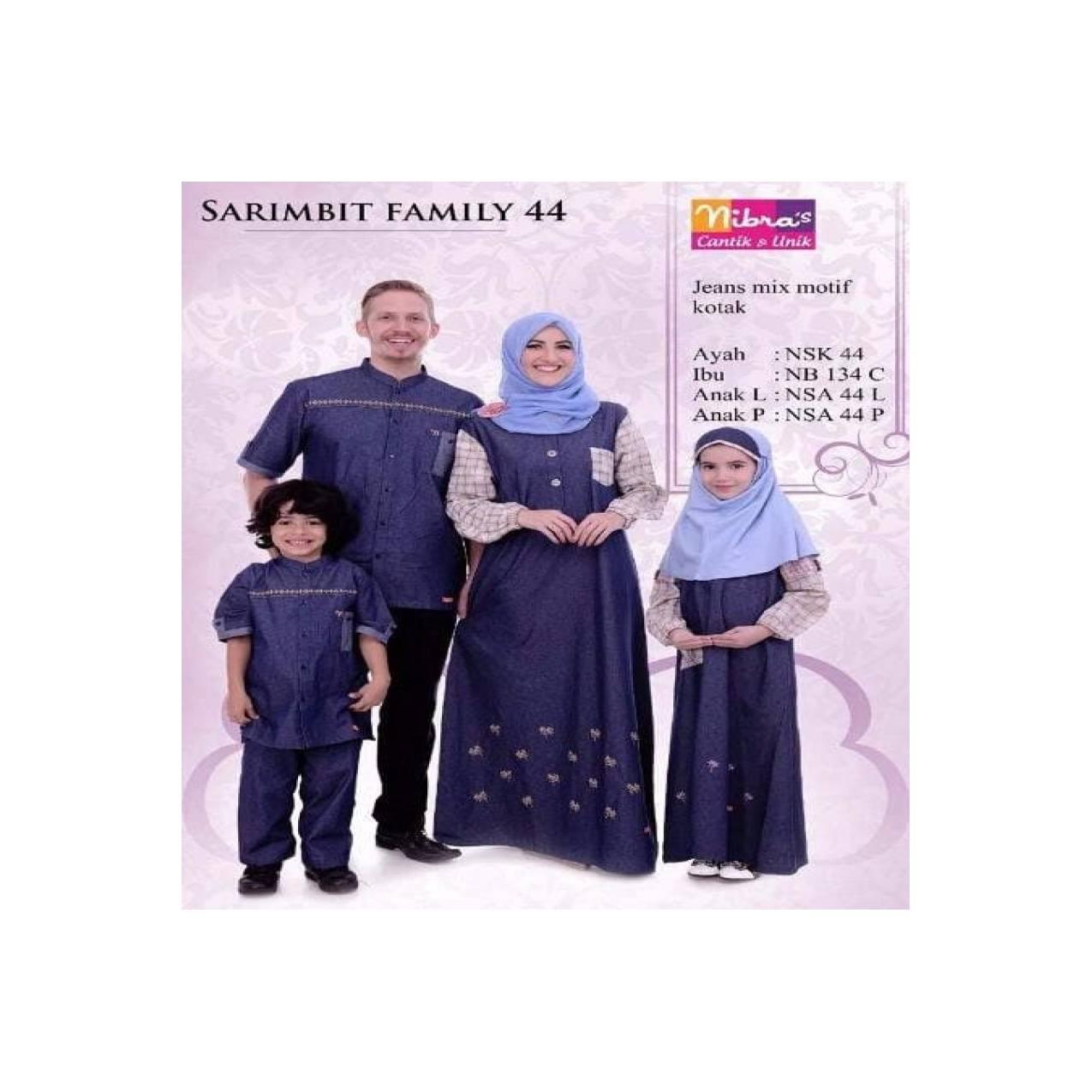 Baju Muslim Couple Nibras Sarkel 44 Navy Coklat ORIGINAL