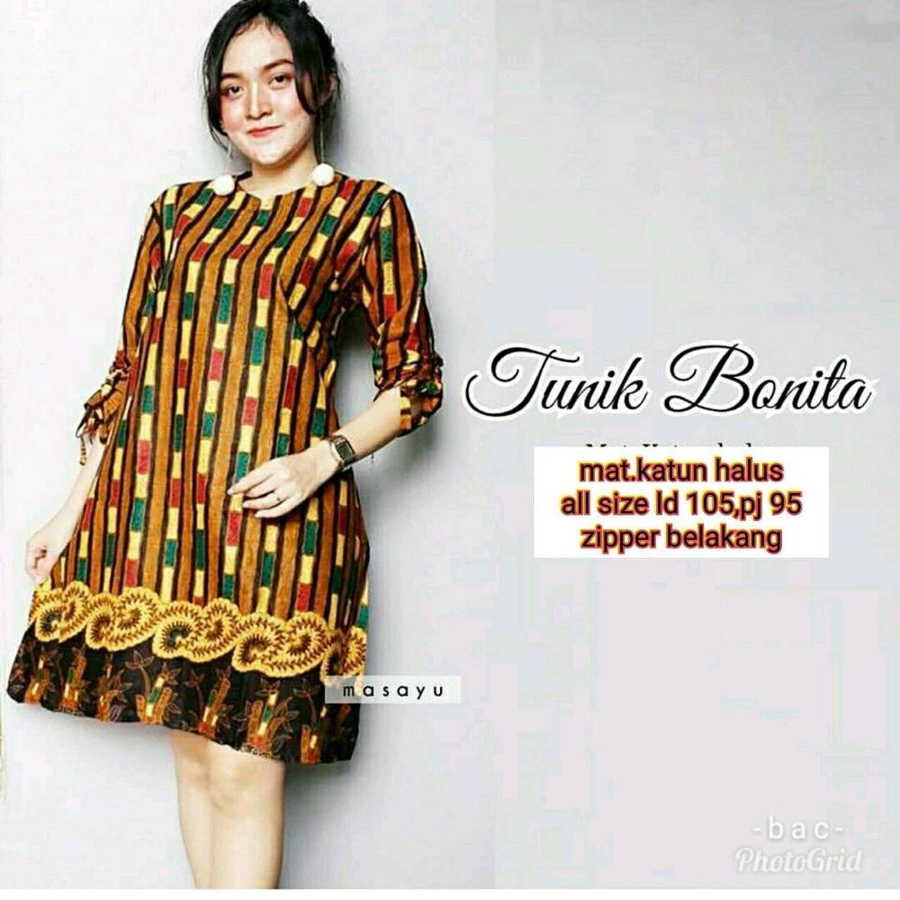 Tunik bonita - tunik - tunik batik - tunic - tunic batik - dress batik - batik kantor - seragam batik di lapak Batik Gaul Pekalongan nur_janah2611