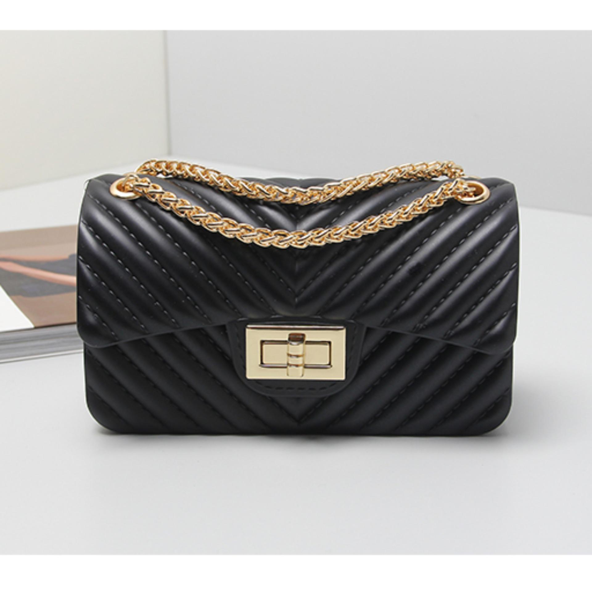 JCF Tas Fashion Import Anak Remaja Dan Wanita Dewasa Allure Dove Matte Mewah Cantik Jelly Sling Teenager And Adult Mini Candy Bag Import Korean Style Selempang Badan - Black Bagus High Quality