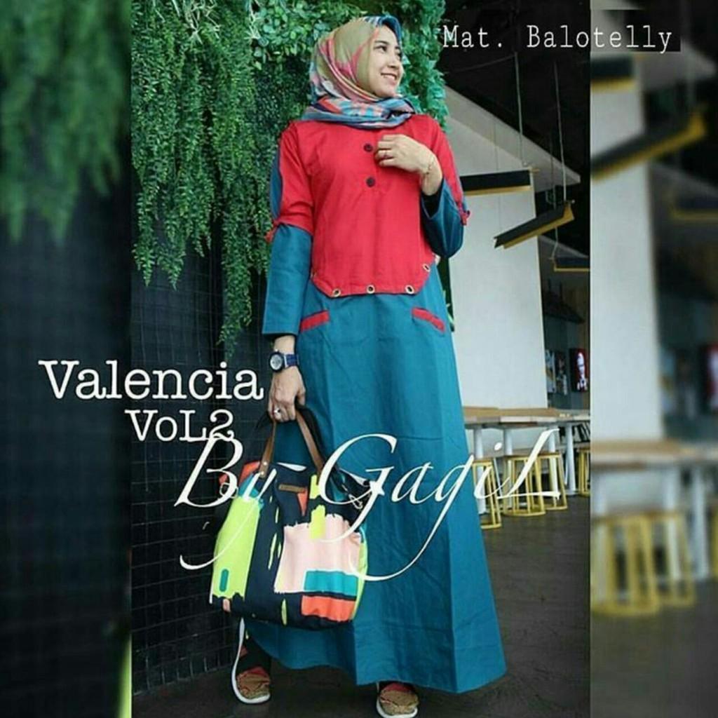 Valencia Vol. 2 / Gamis Remaja / Gamis Busui/gamis murah/dress murah/baju hijab (Atas abu)