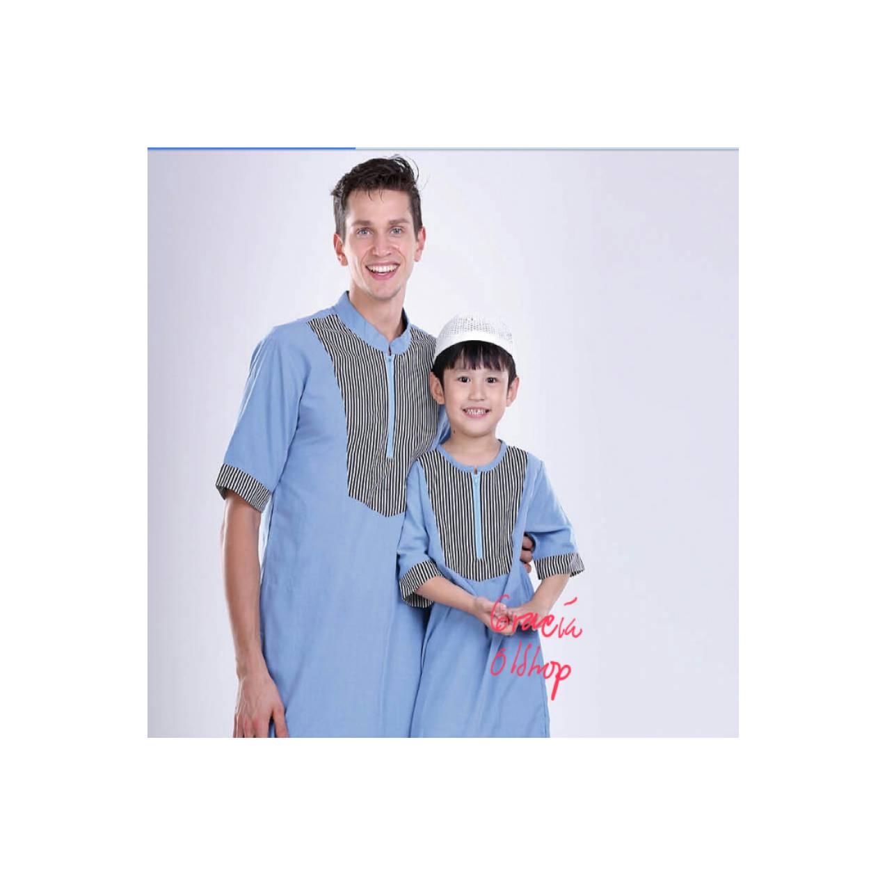 Busana Muslim Seragam Baju Gamis Ayah dan Anak/Kurta Couple Ayah Anak