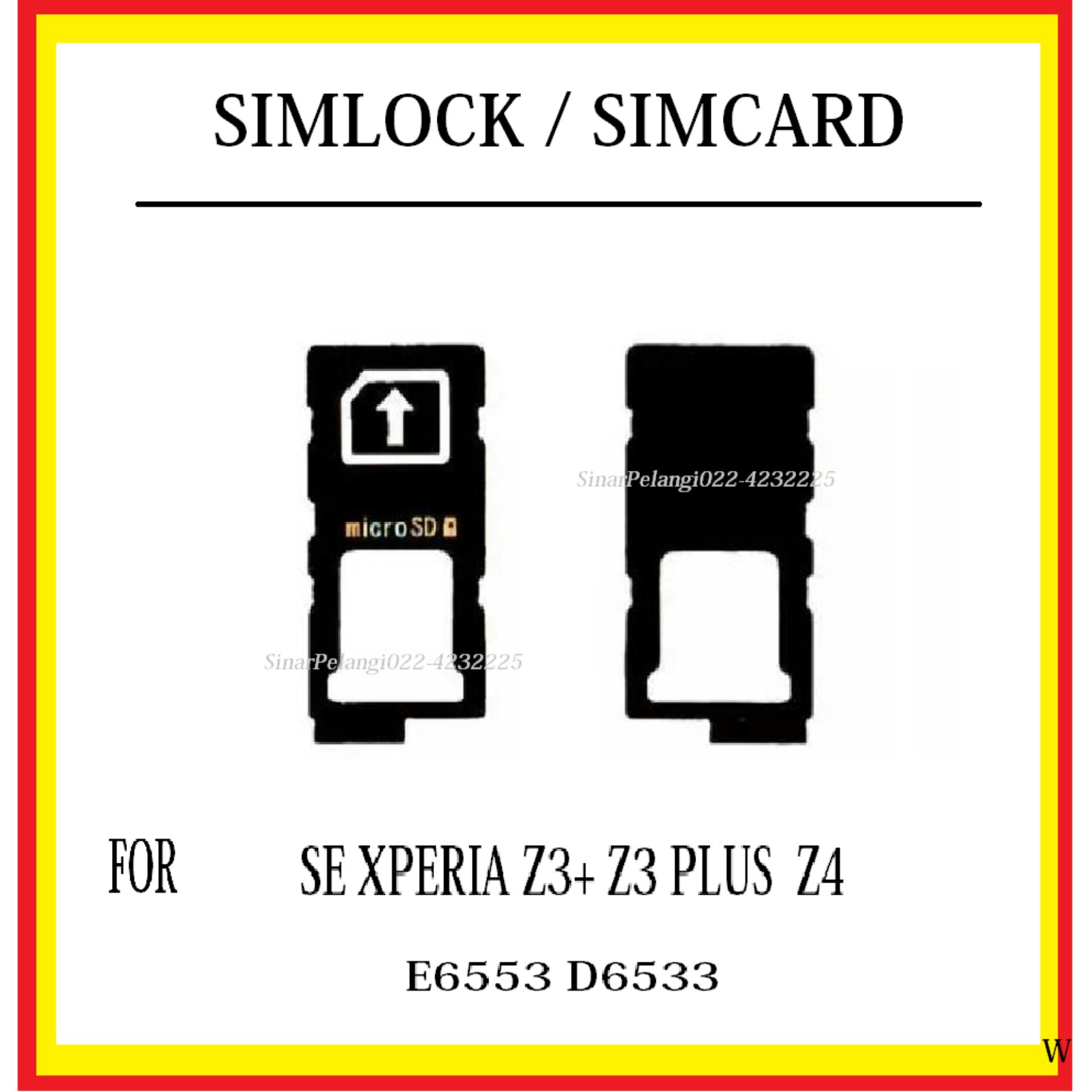 SIM TRAY SIMLOCK TEMPAT SIM SONY XPERIA Z3+ Z3 PLUS XPERIA Z4 E6553 Z3+ DUAL D6533 BLACK DUDUKAN KARTU SIM LOCK SIM CARD TRAY CARD HOLDER PLATE ORIGINAL 908036