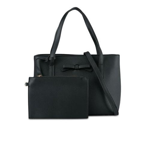 Tas Velvet Bow Detail Small Tote