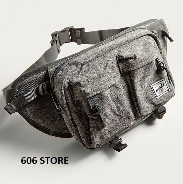 HARGA DISKON!!! Herschel Supply Co Eighteen Grey x Raven Hip Pack - Waist Bag Original - A1ikDi