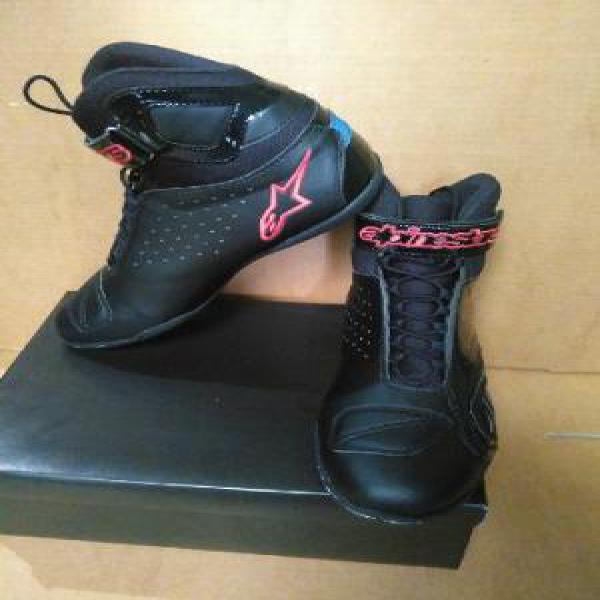 sepatu drag alpinestar k-pro hitam polos bordir merah