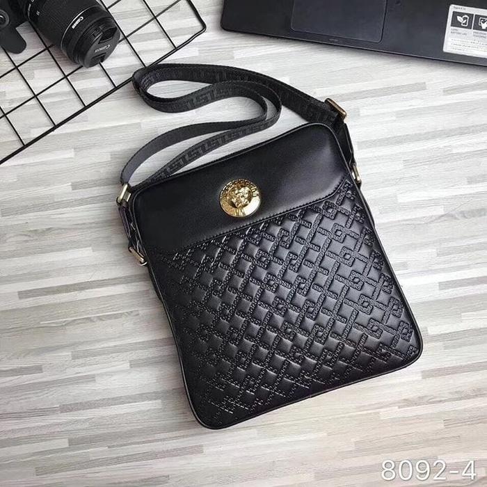 ASLI!!! Tas Slempang Kulit Pria Cowok Versace Mirror Quality