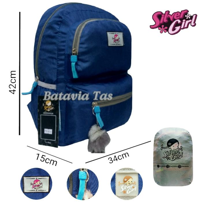 Batavia Tas Ransel Alto Rush Ultimo Unisex Sekolah / Kuliah / Kerja Blue + Waterproof Raincover